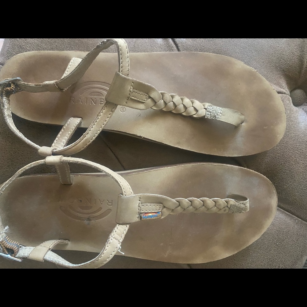 Rainbow sandals with ankle strap